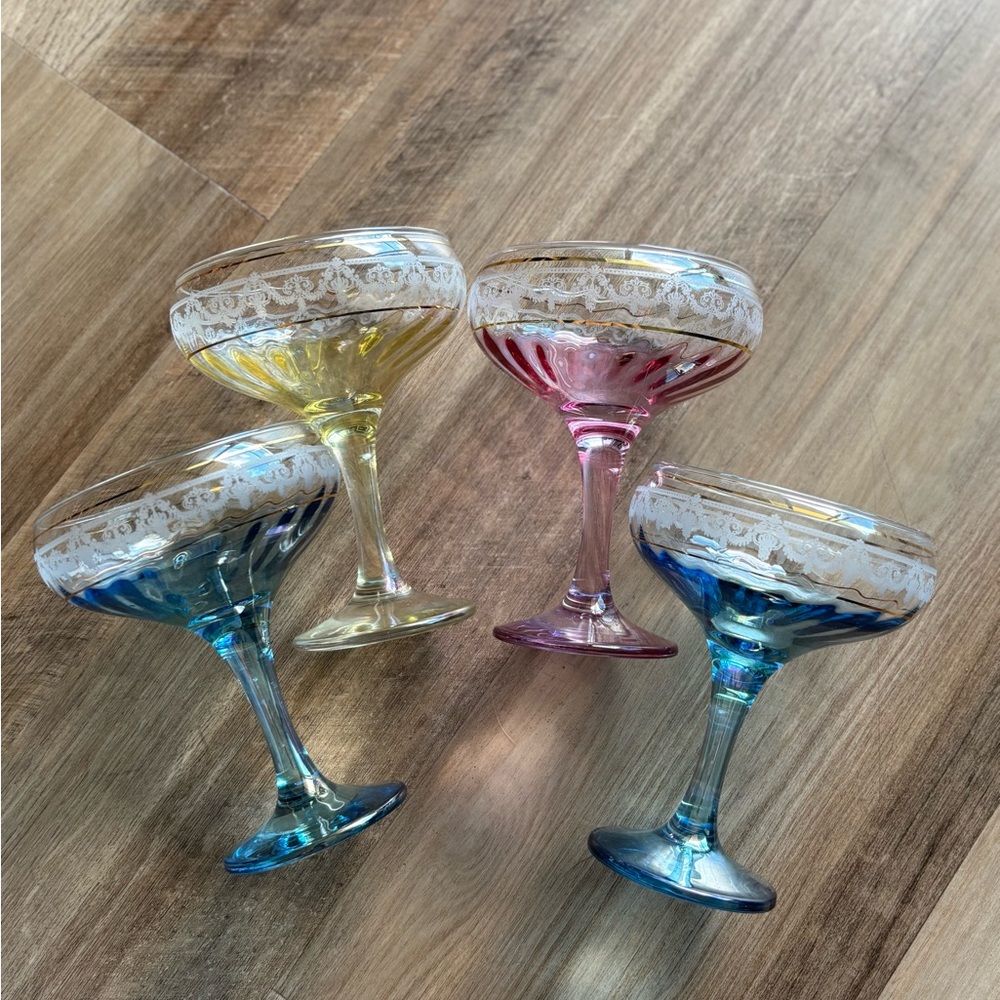 1940s Cut Glass Coupes Set of 4
